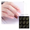 Prego NA011 ouro Metal 3D Stickers Stripes linha onda Adesivo DIY Nail Art Manicure Adesivo Decalque água Deslize unhas Dicas Adesivos