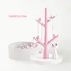 [Ddisplay] ABS Cat Tree Rosa Smycken Display Personlig Armband Vit Förvaring Arrangör Glamour Liten Flickor Örhängen Blå Displayhållare