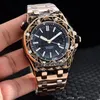 Limited New 43mm Sculpture Or Rose Case 15710 Cadran Noir Texture 15703ST Automatique Montre Homme Bracelet En Acier Montres 4 Couleur Timezonewatch