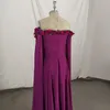 Robe de bal en mousseline de soie, Design Unique, col en v, épaules dénudées, ligne a, longueur au sol, robe de soirée pour femmes, Photo réelle