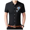 Camisas casuais masculinas 2021 Men roupas de verão 3D Camisa bordada da marca branca sólida Brand de manga curta Plus Tamanho 6xl 7xl1