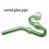 CSYC Y051 Oil Burner Smoking Pipe Colorful Snake Shape Twisted Dab Rig Glass Pipes 30mm OD Bowl