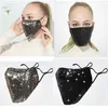 Mode Bling 3D Wasbaar Herbruikbaar Masker PM2.5 Gezichtsverzorging Schild Zon Kleur Gouden Elleboog Pailletten Designer Face Party Maskers Glanzend Gezichtsmasker DHL