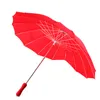 Red Heart Shaped Umbrella Love Parasol Wedding Party Valentine Engagement Props Gifts Sun Rain for Bride Girls