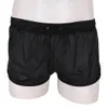 Boxer pour homme Short transparent en tissu avec cordon de serrage léger Boxer culotte décontracté vêtements de natation vêtements de nuit