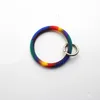 Silicone Bracelet Keychain Bangle Party Keyring Wristband Free Your Hand DIY Black Red Blue Pink Keychains Car Key Fashion Women Men Bracelets Bangles Keys Holder