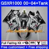 +タンク用鈴木GSX R1000 GSX-R1000 GSXR1000グリーンシルバー01 02 03 04 299HM.13 GSXR-1000 K2 K3 GSXR 1000 2000 2000 2000 2003 2004フェアリング