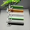 Colored Glass Pipe with Cover Glass water hookah Handle Pipes smoking pipes High quality free shipping