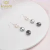 ASHIQI Natürliche Barocke Perle 925 Sterling Silber Lange Ohrringe Für Frauen Schwarz süßwasser perle Handgemachte tropfen ohrring Party Geschenk