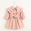 여자 어린이 어린이 아우터 코트 의류 새로운 캐주얼 아기 소녀 트렌치 코트 유럽 솔리드 코튼 트렌치 재킷