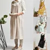 Najnowszy Vintage Kobiety Lady Lniana Krzyż Z Powrotem Fartuch Domowe Pieczenie Wrap Kwiaciarnia Sukienka Cafe Kuchnia Kuchnia Casual Fartuch Dropship