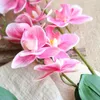 2019 sıcak satış Gerçek Dokunmatik Ev Dekor Yapay Phalaenopsis Orkide Çiçek Aranjmanı Küçük Bonsai Bitkiler Ile Seramik Çiçek