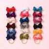1 pièces corée velours cheveux nœuds cravate bébé filles enfants enfants élastique ruban bandes de cheveux bébé fille accessoires 18 couleurs