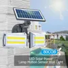 Roteerbare magnetron LED Solar Lights Dual Head Wall Light voor tuin buiten wandlamp IP65 PIR -bewegingssensorlampen