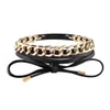 Deri halat link zinciri chokers kadınlar için Meksika siyah PU halat altın zincirler gerdanlık kolye kız tasarımcı kolye takı ücretsi ...