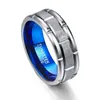 blue tungsten carbide pierścień