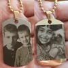 Custom Pictures Image Pendant Necklace Stainless Steel Engrave Your Photos ID Tag Necklace Choker For Women Men Dropshipping