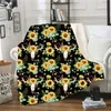 Sherpa Couverture 150 * 130cm tournesol floral strilé léopard 3D Imprimé Adultes Enfants Hiver Chaud Doux En Peluche Châle Canapé Canapé Polaire Wrap