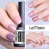 LEMOOC 8ml Rose Gold Gel Nail Polish Nude Color Glitter Sequins Gel Varnish Soak Off UV Nail Art Laquer