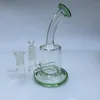 Glass Bong Recycler Oil Rig Wax Water Pipe Heady Bongs Dab tool pipes with bowl or quartz banger perc bubbler wax oil beaker