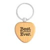 Hot new Heart Shape Wood Keychain Letter Love You Best Mom Best Nana Grandma Boyfriend Mimi Ever Keychain Key Rings Bijoux en bois WCW203