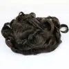 Toupee de cabelo humano com laço suíço com 1 '' PU em torno de peças de cabelo base para homens de substituição de cabelo 1b80