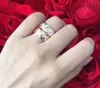 Czysty srebrny pierścionek projektowy Paris z Diamentem i Rhombus Udekoruj Charm Charm Women Wedding Biżuter Prezent PS5423