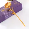 24Kゴールドフォイルメッキローズフラワーマルチカラー恋人バレンタインデークラフトのための造花素敵なギフトLIN4966