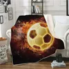 Baseball Sherpa Decke 150 * 130 cm Fußball Fußball 3D Digital gedruckt Kinder Winter Plüsch Schal Couch Sofa Überwurf Fleece Wrap LJJA3028