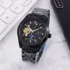 新しいトップブランドメンズ腕時計高品質大型フライホイール機械式ムーブメント腕時計高級ファッションムーンフェイズメンズスチールベルト腕時計