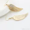 Crystal Angel Wing Earring Fashion Golden Silver Fish Ear Hook Antique Dangle Chandelier Women Pendant Earrings Party Jewelry Gift for Girls