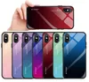 Coque de téléphone portable en verre trempé coloré Cas de téléphone portable Cas de rampe de dégradé Cas de téléphone portable pour iPhone 11promax 7 Plus Galaxy 20+