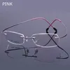 Pure Titanium Spectacle Frame Men Kvinnor Rimless Ultralight -glasögon Dator Optiska glasskor för manlig klar lins RS2744905808