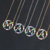 Großhandel - Diamanten mit 26 Alphabet Halsketten Englisch Buchstaben Halsketten Anhänger Für Frauen Alphabet Legierung Halskette Schmuckkragen
