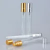 Vente en gros 300 pièces / lot 10ML Mini bouteille de parfum rechargeable en verre portable mignon avec pulvérisateur en aluminium flacon de parfum cosmétique vide LX7462