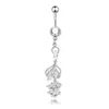 Sexy Wasit Belly Dance Crystal Body Jewelry Stainless Steel Rhinestone Navel & Bell Button Piercing Long Drop Dangle Rings for Women