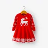 Bambini Abiti per ragazze a maniche lunghe dei cervi del fiocco di neve stampa del vestito nuovo anno costume principessa Dress bambini Natale Abbigliamento Vestidos