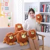 Jouet lion en peluche une pièce, poupée douce, décoration de chambre d'enfant, oreillers de couchage de haute qualité pour garçons et filles