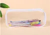 2020-PVC Pencil Bag Zipper Pouch School Studenter Rensa Transparent Vattentät Plast PVC Förvaring Box Pen Case Mini Travel Makeup Väskor