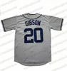 20 Josh Gibson Jersey Homestead Grays Negro League Botão Down Grey New Baseball Camisas