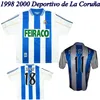 قميص كرة قدم كلاسيكي من ديبورتيفو دي لا كورونا 1999 2000 98 00 depor home Vintage MAKAAY MAURO SILVA FRAN DJALMINHA قميص كرة القدم الكلاسيكي