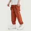 Strapback Mens New Designer Overalls Broadcloth Cargo Pants Loose Fit Casual Hip Hop Streetwear Fashion Pocket Polyester Cargo TRO282F