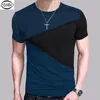 Herbst Koreanische Männer T Shirt Vintage Stil Patchwork Blackgray Oansatz Lange T-shirt Männer Kleidung 2019 Plus Größe