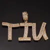 Nieuwe Gepersonaliseerde Bling Diamond A-Z Initiële letters Aangepaste naam Hanger Ketting Iced Out CZ Zirkoon Gold Hip Hop Rapper Sieraden Mannen Vrouwen