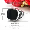 Silver 925 Fine Jewelry Man Pierścionki Mężczyźni Akcesoria Turkusowe Gemstone Natural Black Onyx Agate Hurtownie Modny Silver TCR8067