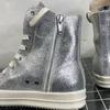 Silberne Farbe Männer Stiefel Frühling Chausal Homme Mode High Top echte Lederstiefel 10#20/20e50