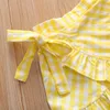 Summer Girls Outfits 2020 New Ins Baby Kids Kids Stripe Dew Shoup Tob Top Falbala jupes 2pcs Enfants Coton Princesse Set A27682553853