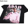 Dark Icon Harajuku ASAP Funny Portrait Graphic Aesthetics Shirts Short Sleeve Tops Tees Casual Loose Couple T-shirt Summer