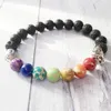 MG0428 Nouveau Design 7 Chakra poignet Mala Protection Bracelet mode Yoga Bracelet pour femmes bouddha lave Howlite Regalite Bracelet257C