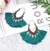 Bohemian Style Bungelen Oorbellen Hollow Tassel Dangle Kroonluchters Ventilator Vorm Draad Richting Ooringen Sieraden Voor Vrouwen